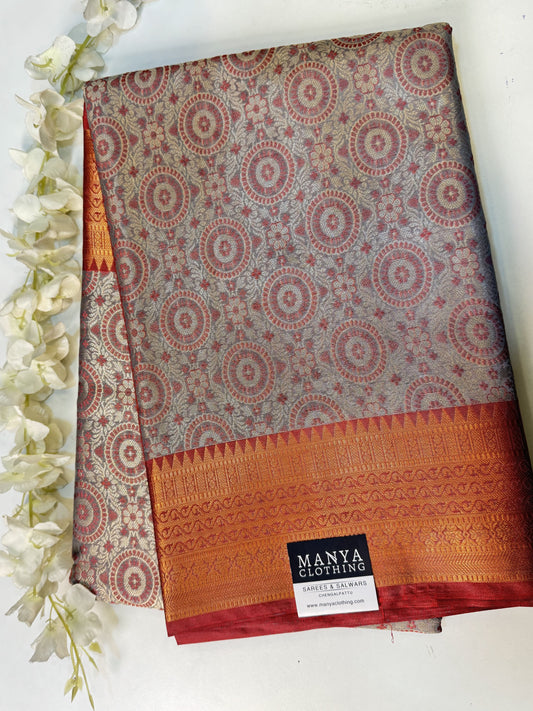 Grey Semi Kathan Saree