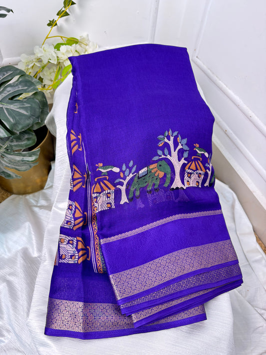 Purple Georgette Saree