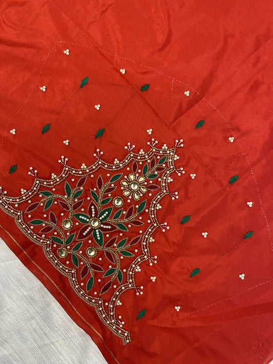 Red Hand Work Blouse