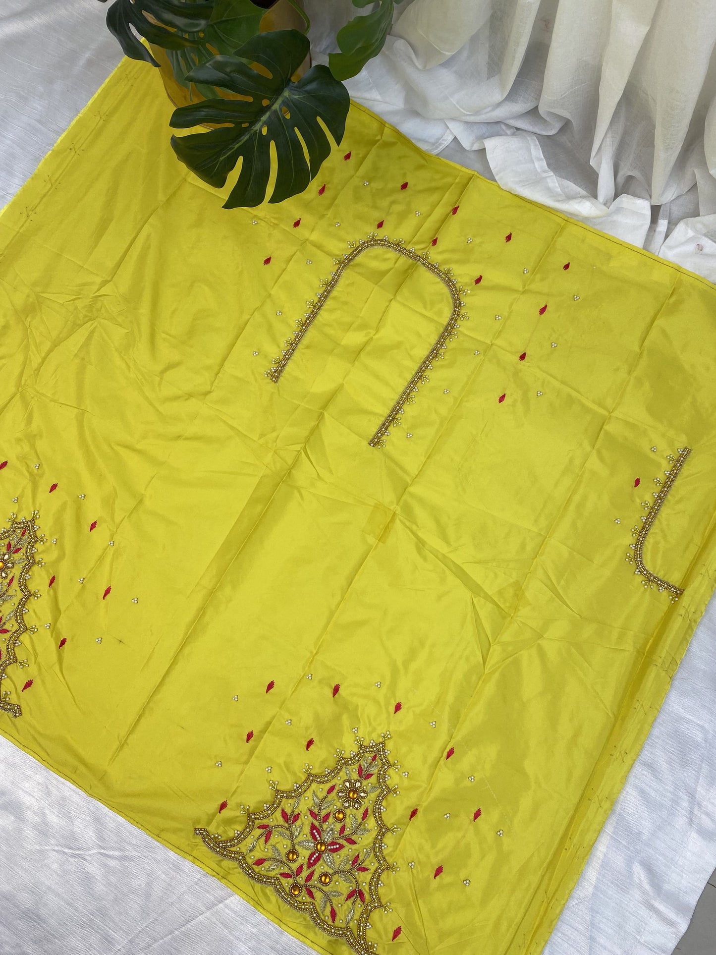 Yellow Hand Work Blouse