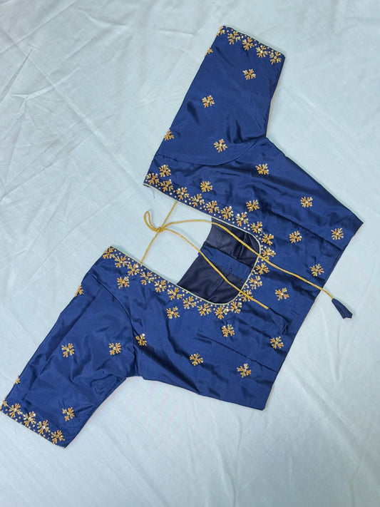 Dark Blue Ready to Wear Hand Work Blouse