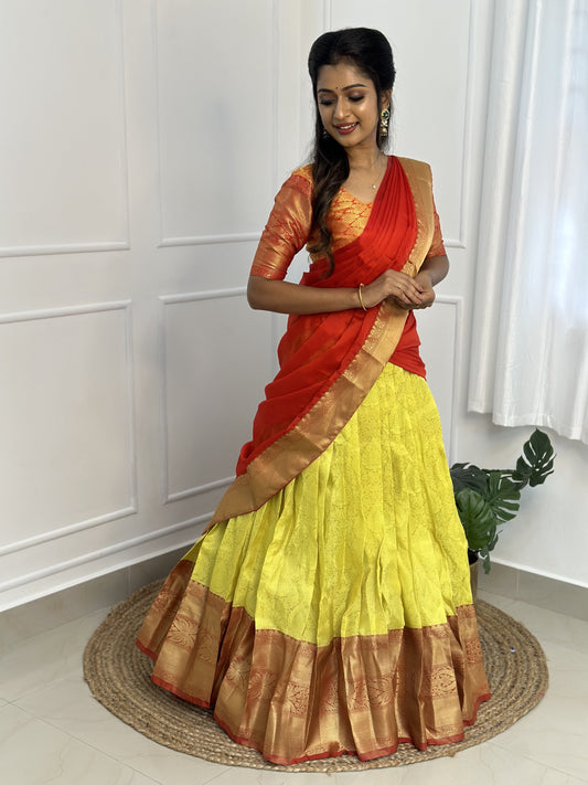 Yellow Half Saree Set