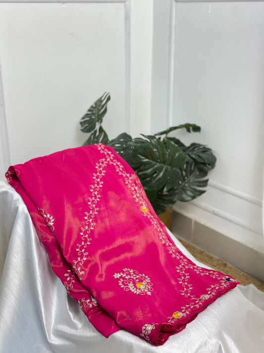 Pink  Designer Saree