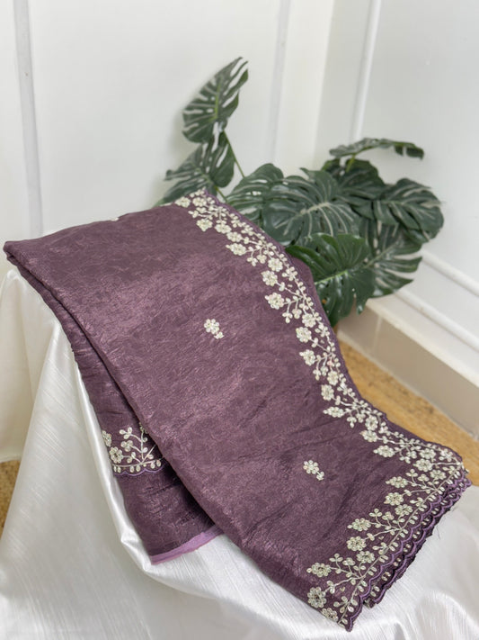 Purple Mauve Shade Designer Saree