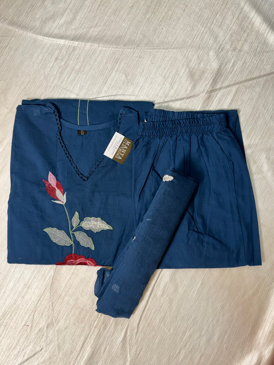 Navy Blue Kurti Set