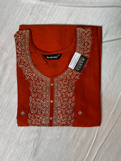 Orange Vichithra Kurthi