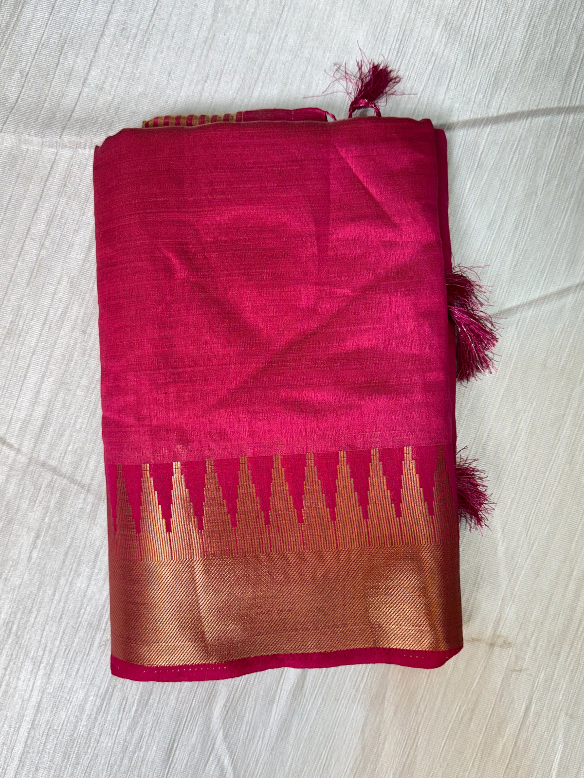 Pink Semi Tussar Saree