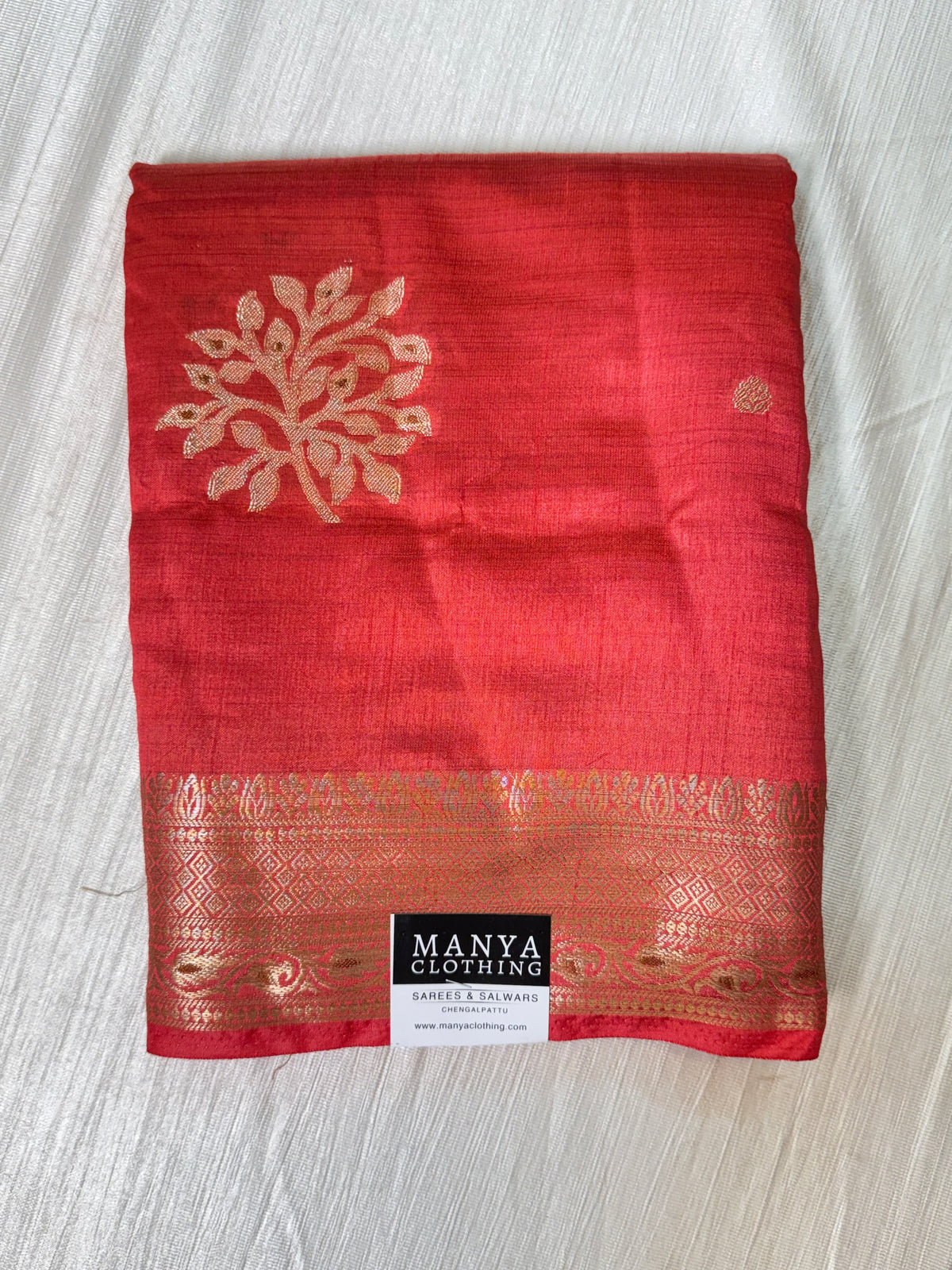 Peach Semi Tussar Saree