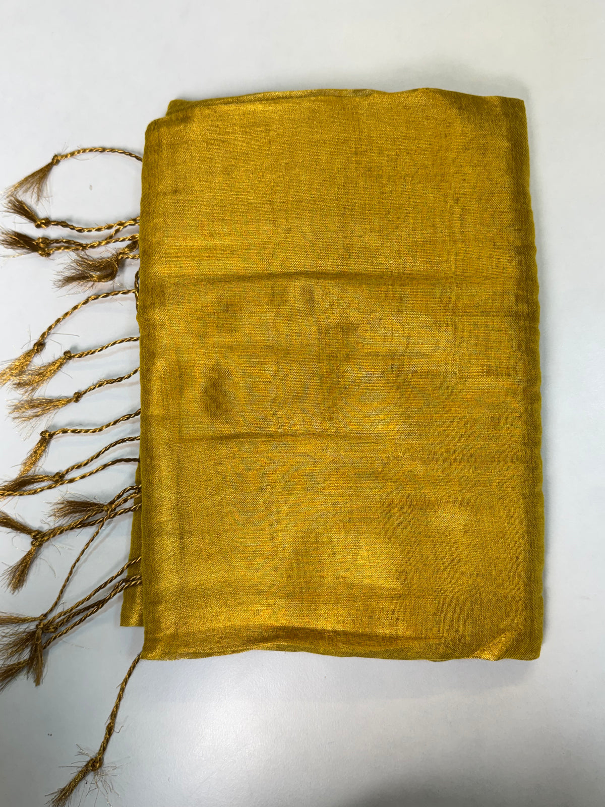 Yellow Plain Khadi Tissue Saree