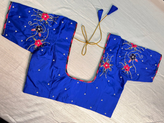 Royal Blue  Ready to Wear Hand Work Blouse