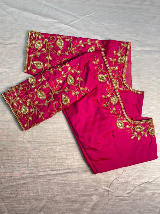 Pink Ready to Wear Hand Work Blouse