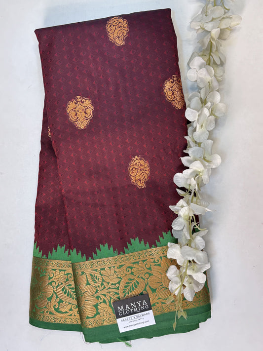 Maroon Soft Silk Saree