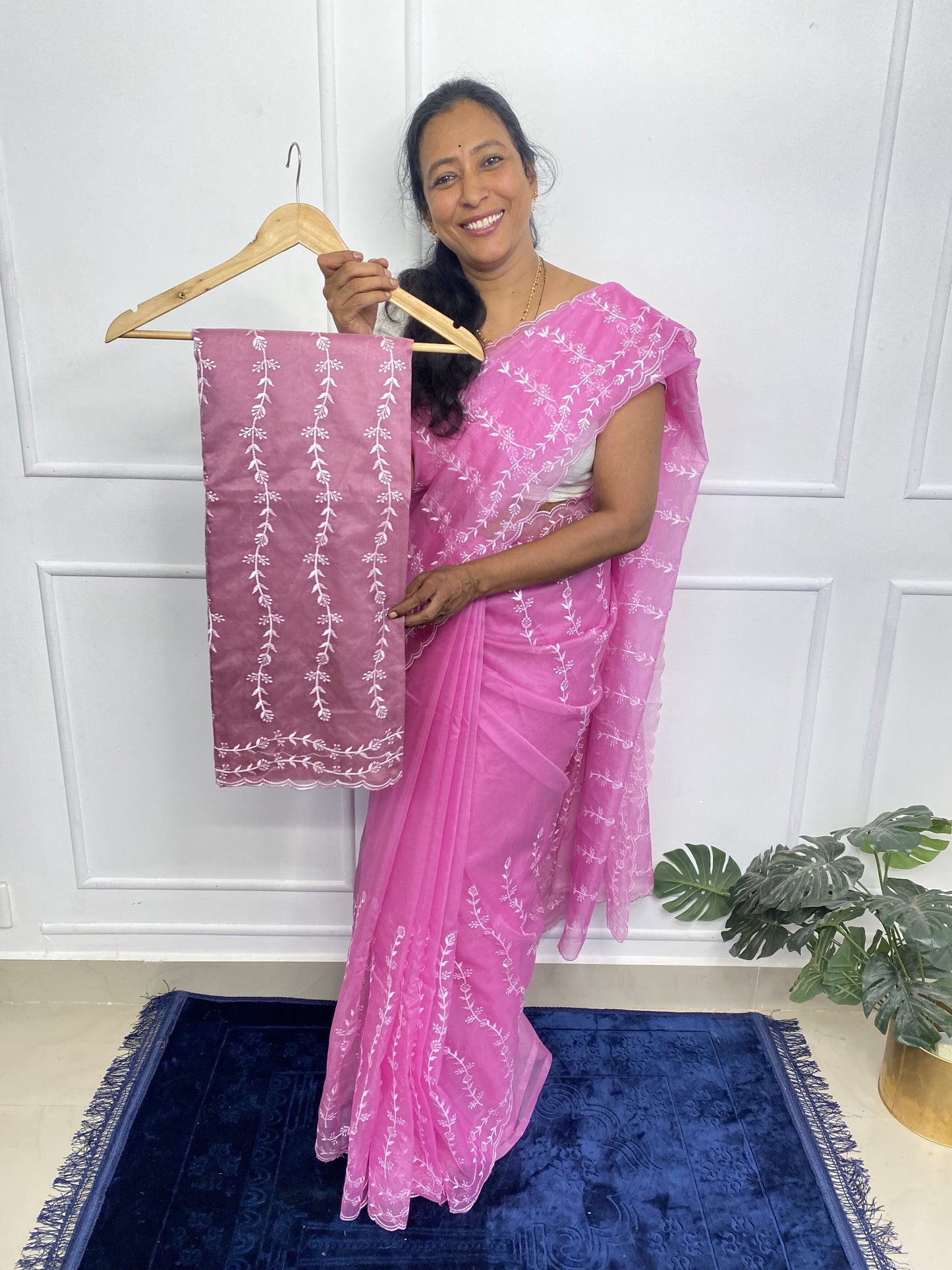 Majenta Pink Organza Saree