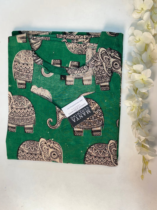 Green Kalamkaari Printed Kurthi