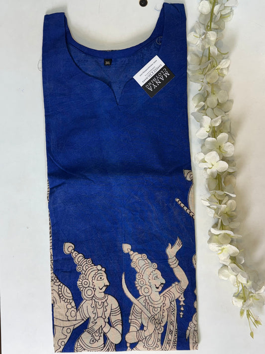 Blue Kalamkaari Printed Kurthi