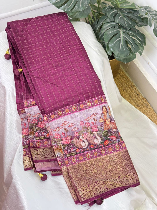 Purple Tissue Saree