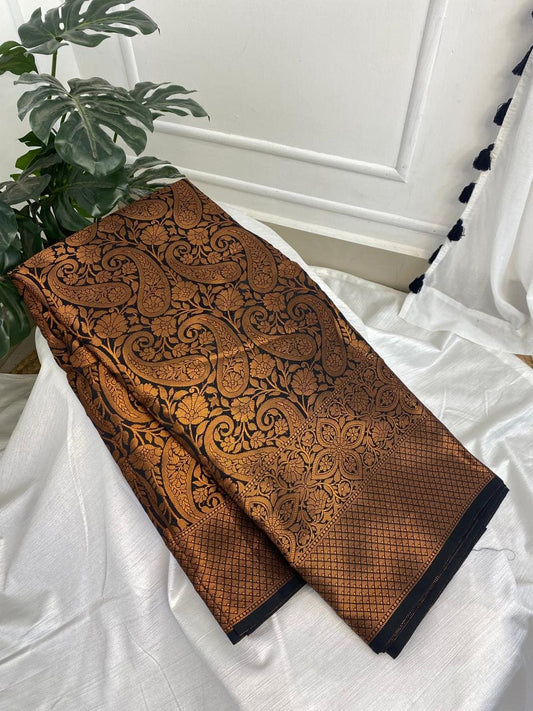 Black Semi Kathan Saree