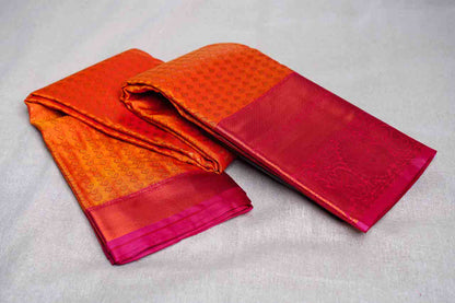 Saffron & Pink Semi Silk Saree