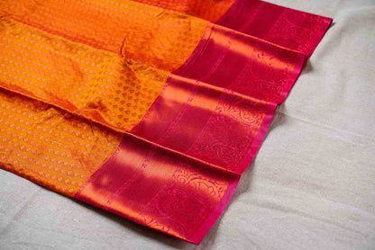 Saffron & Pink Semi Silk Saree