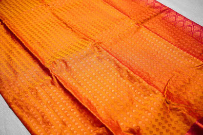 Saffron & Pink Semi Silk Saree