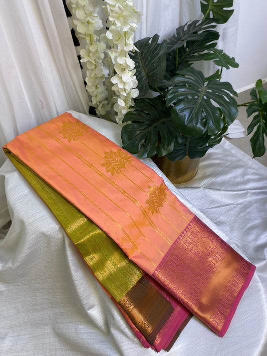 Peach Semi Silk Saree