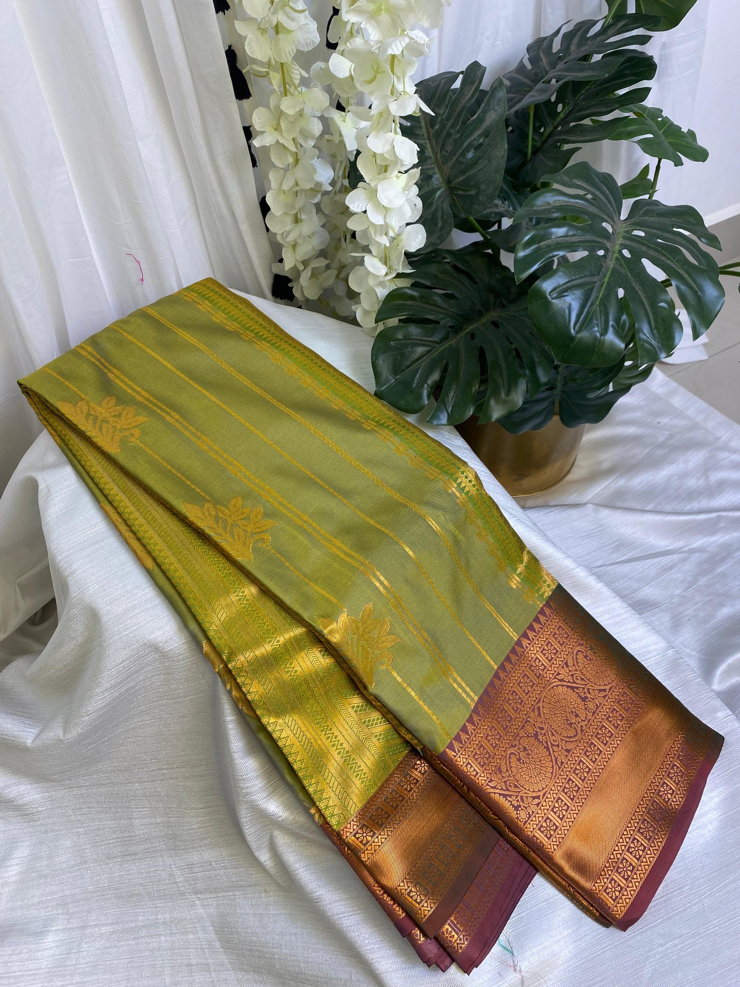 Light Green Semi Silk Saree