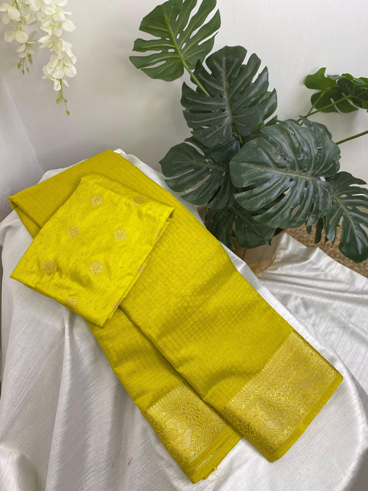 Yellow Georgette Saree