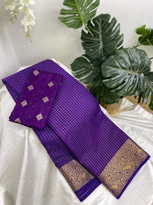 Violet Georgette Saree