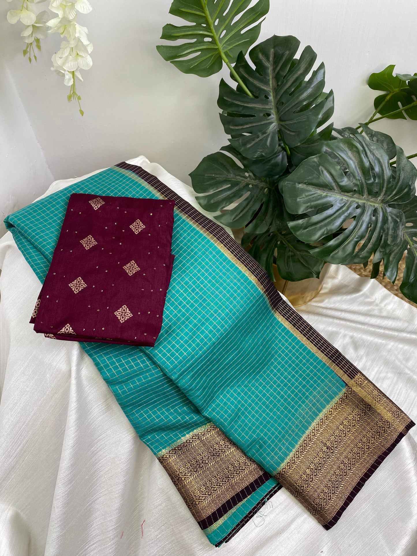 Light Ramagreen Georgette Saree