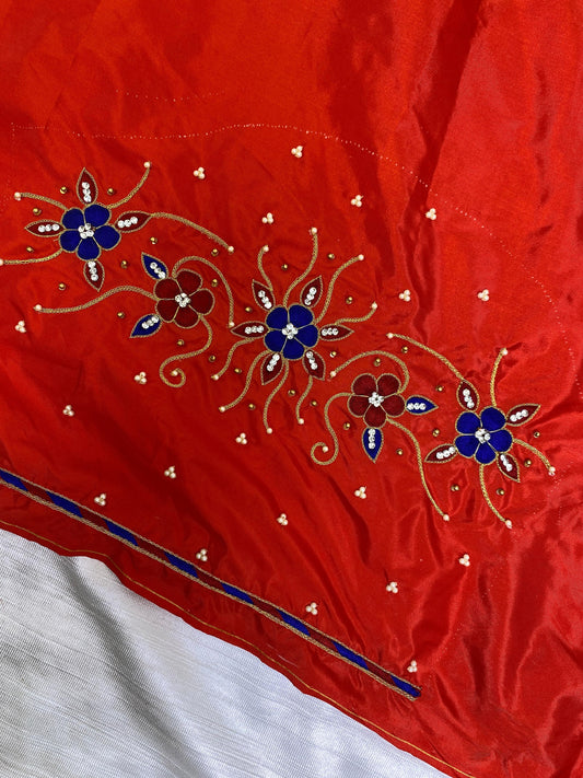 Red Hand Work Blouse