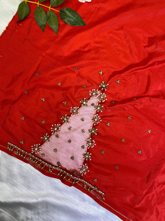 Red Hand Work Blouse