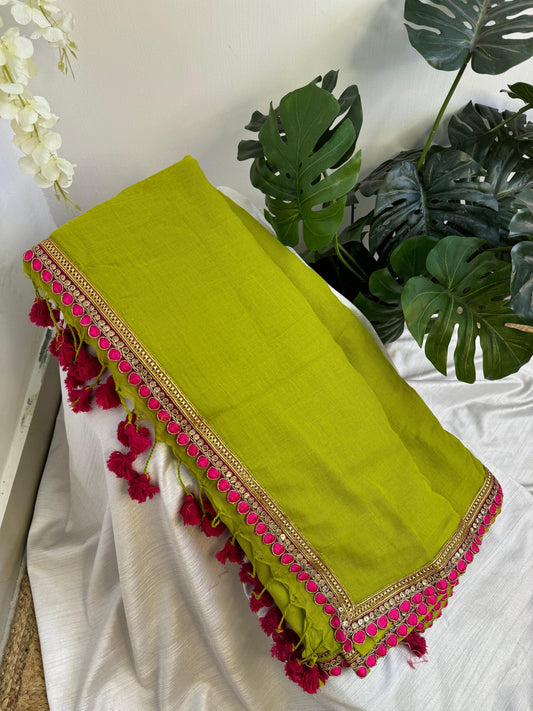 Light Green Mul Cotton Saree