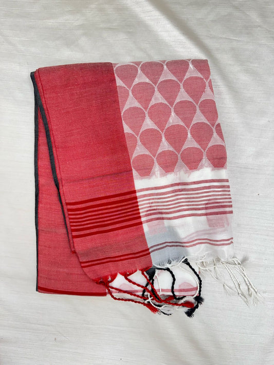 White Pure Cotton Saree