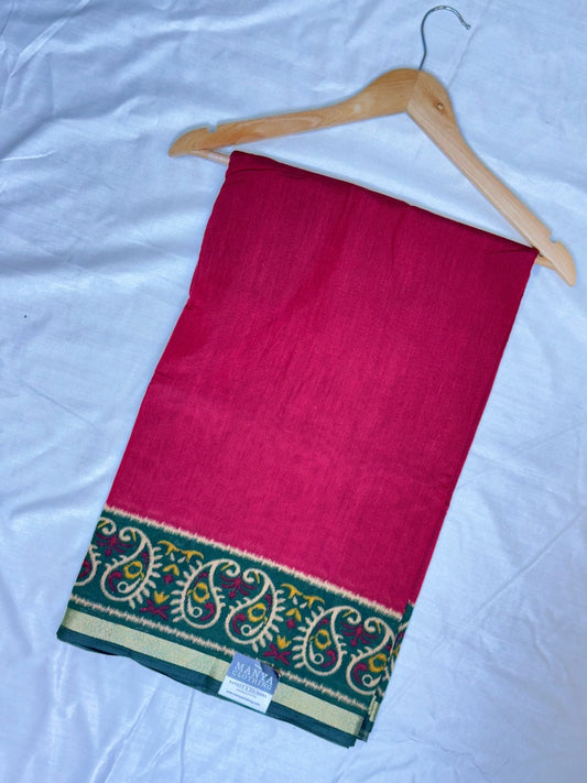 Tomato Red Cotton Saree