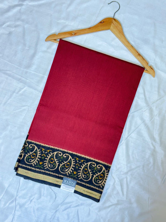 Maroon Cotton Saree
