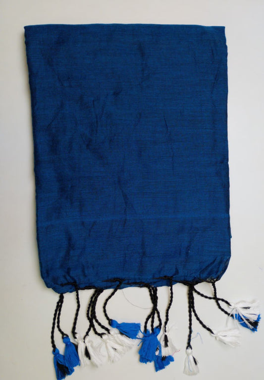 Peacock Blue Khadi Cotton Saree