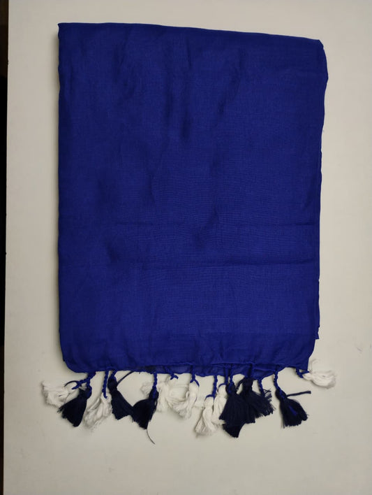 Royal Blue Khadi Cotton Saree