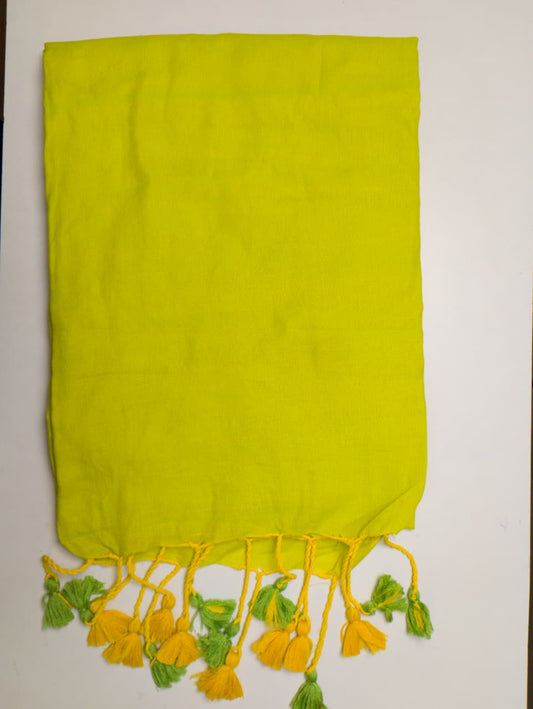 Slime Green Khadi Cotton Saree