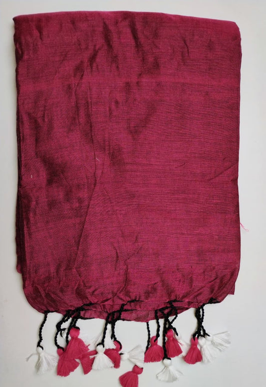 Magenta Khadi Cotton Saree