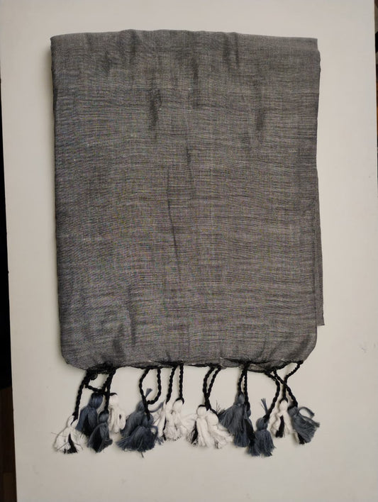Grey Khadi Cotton Saree