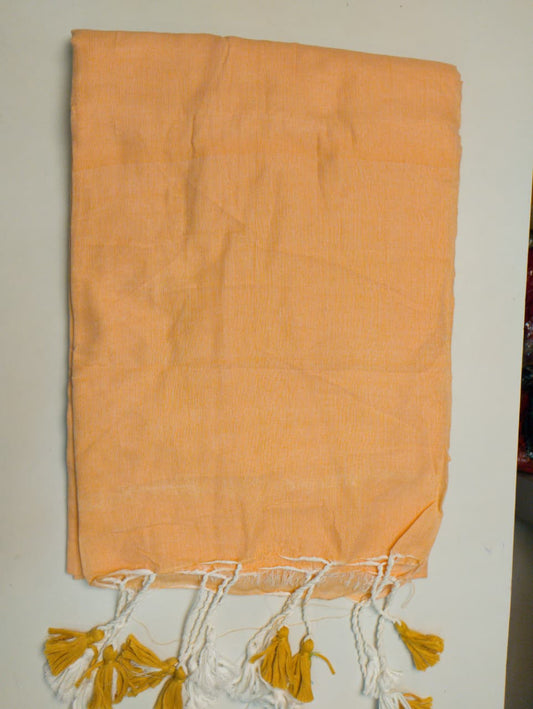 Peach Khadi Cotton Saree
